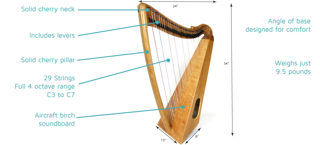 Musicmakers Sonnet Lap Harp (29 Strings)